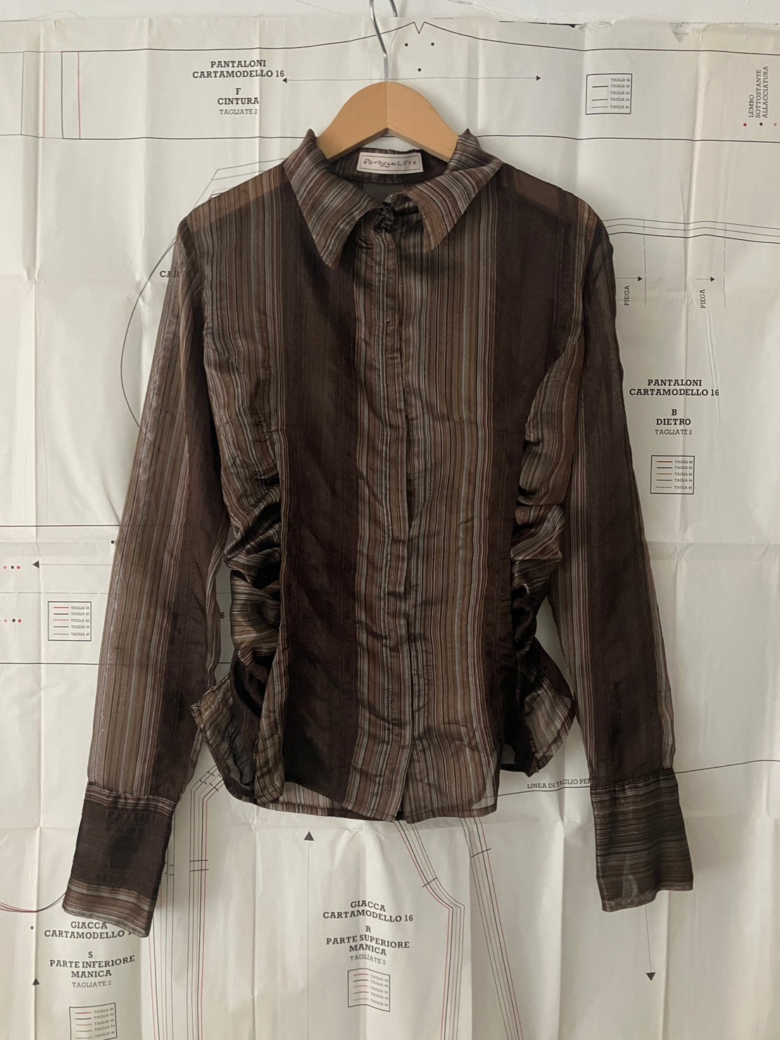 garbage core - 35 BUTTONS GATHERED SHIRT