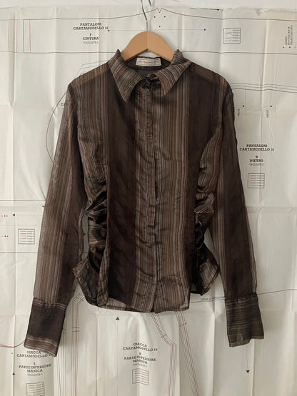 garbage core - 35 BUTTONS GATHERED SHIRT