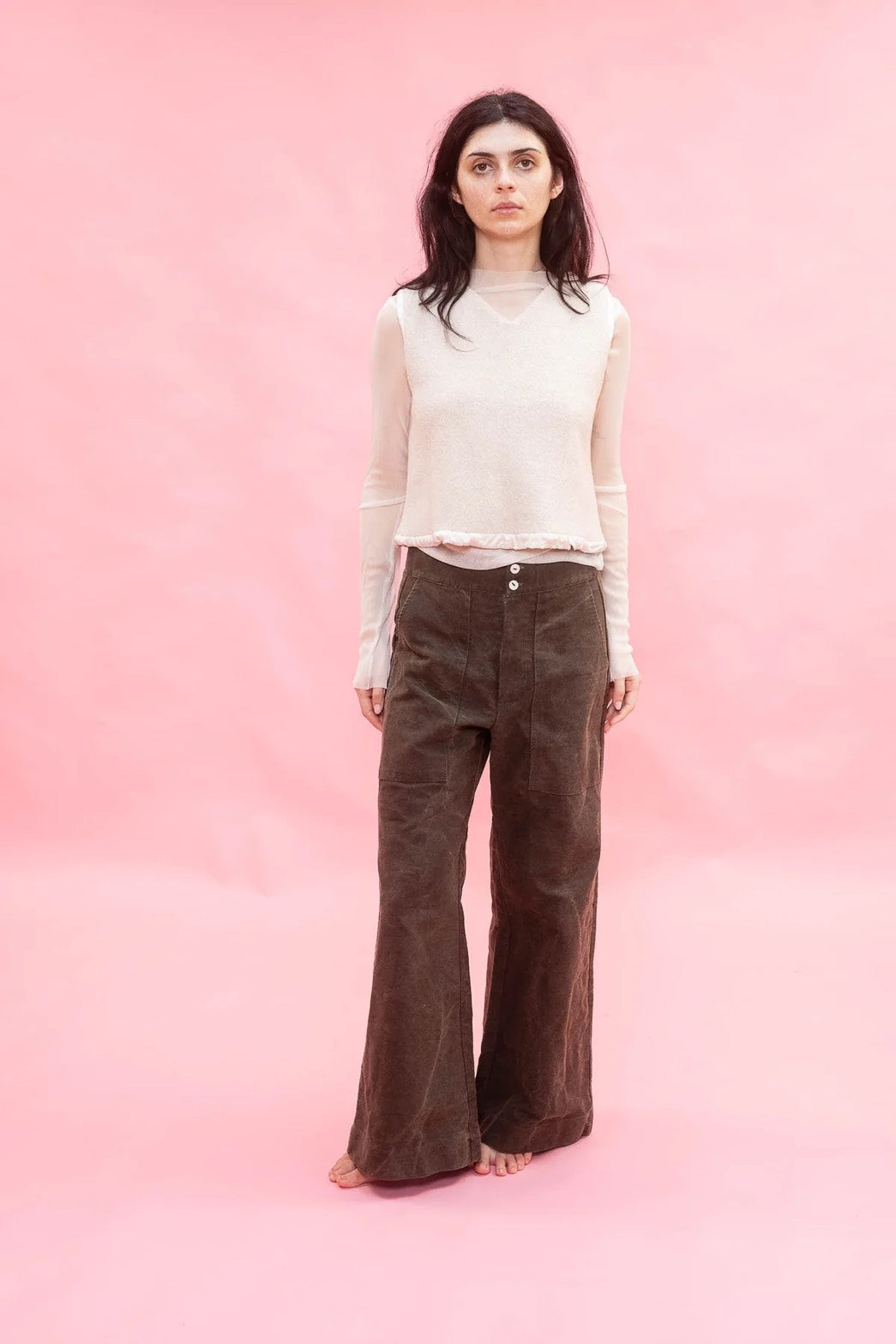 sula - flare pants - cotton patina - dirt