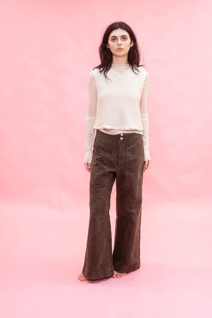 sula - flare pants - cotton patina - dirt