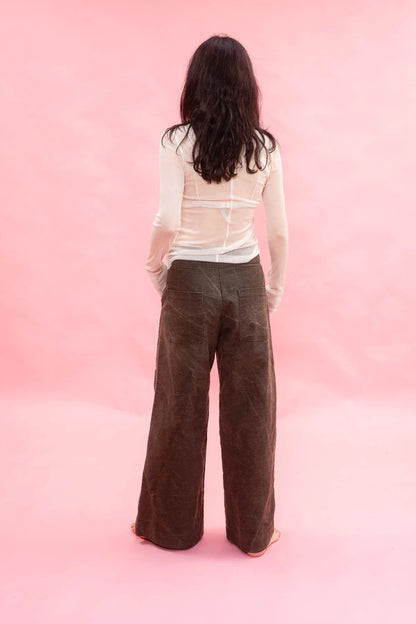 sula - flare pants - cotton patina - dirt