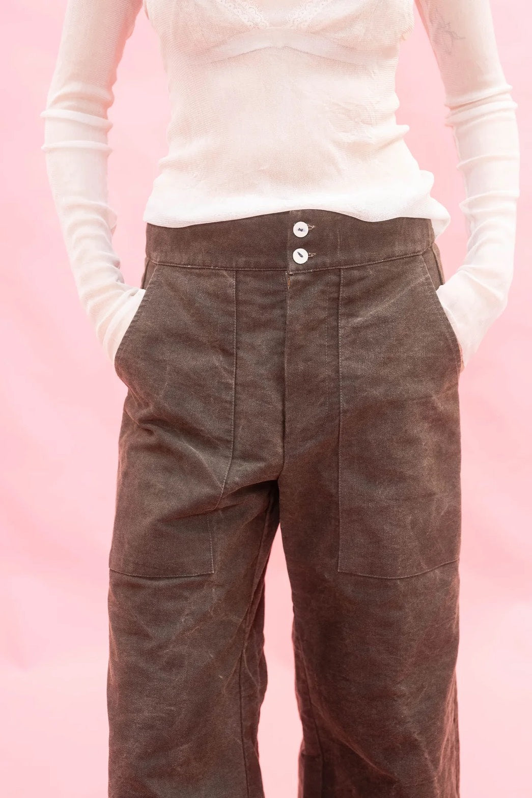 sula - flare pants - cotton patina - dirt