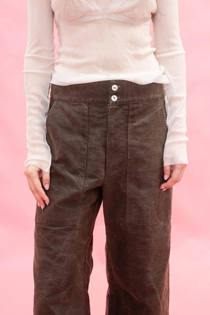 sula - flare pants - cotton patina - dirt