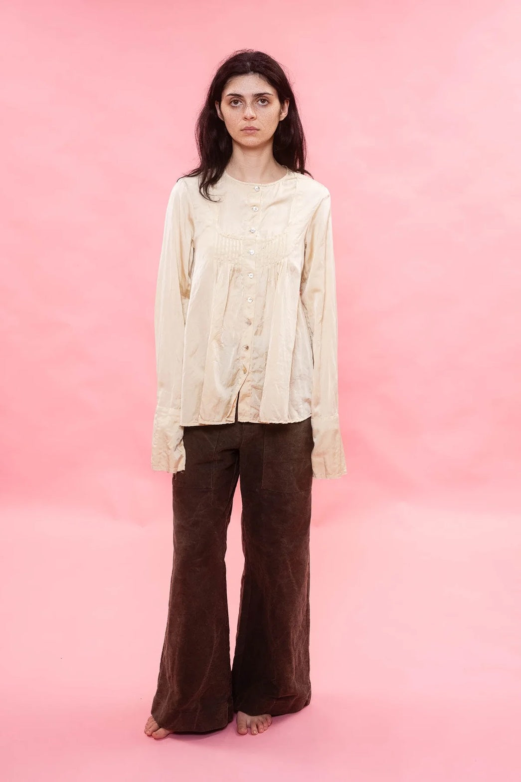 sula - flare pants - cotton patina - dirt