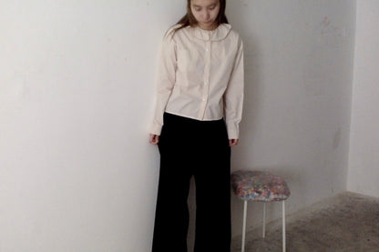 sula - pucked collar blouse - alabaster