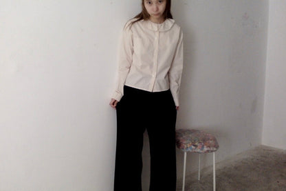 sula - pucked collar blouse - alabaster