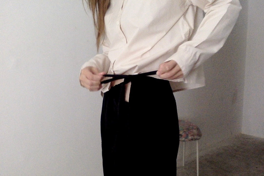 sula - pucked collar blouse - alabaster