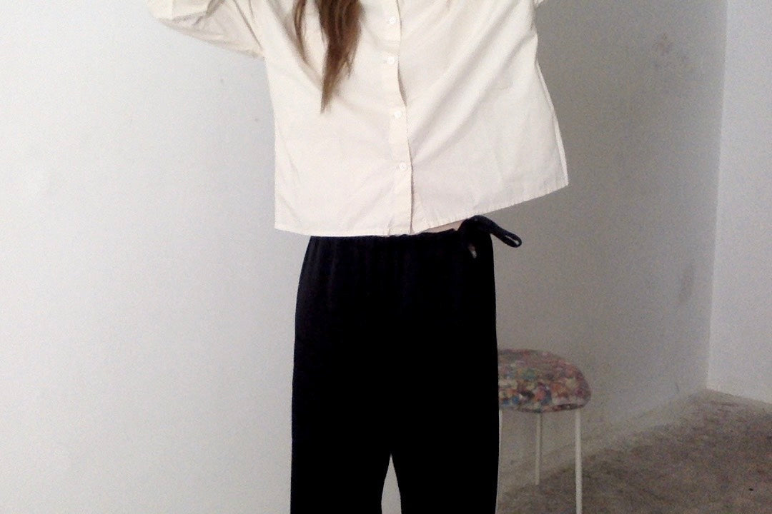 sula - pucked collar blouse - alabaster