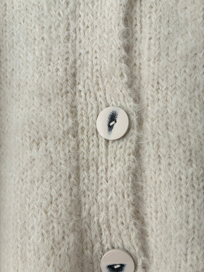 sula - nickel cardi fluffy alpaca - cream