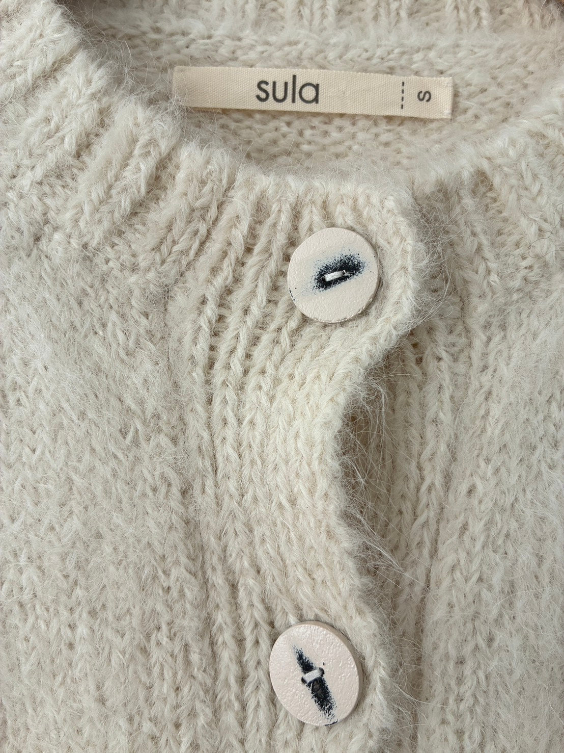 sula - nickel cardi fluffy alpaca - cream