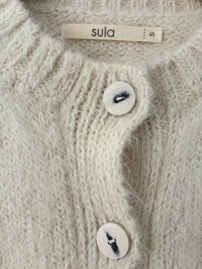 sula - nickel cardi fluffy alpaca - cream