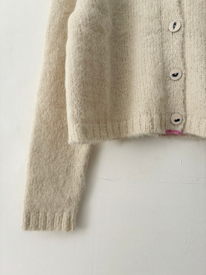 sula - nickel cardi fluffy alpaca - cream