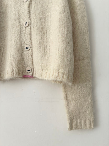 sula - nickel cardi fluffy alpaca - cream
