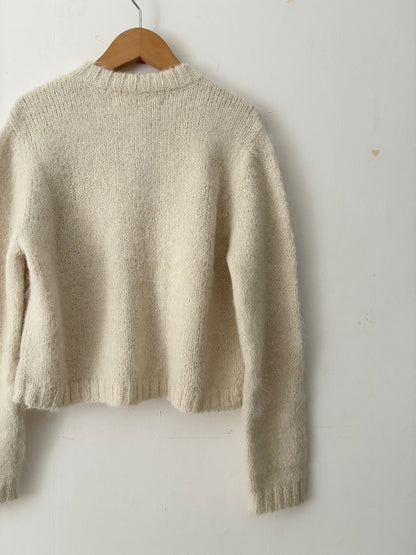 sula - nickel cardi fluffy alpaca - cream