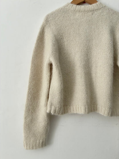 sula - nickel cardi fluffy alpaca - cream