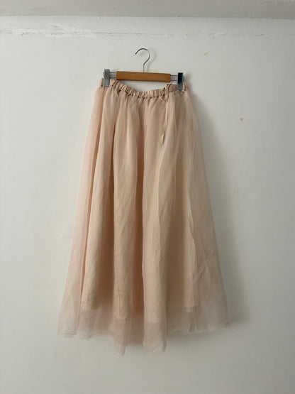 sula - elastic top skirt - silk organza print