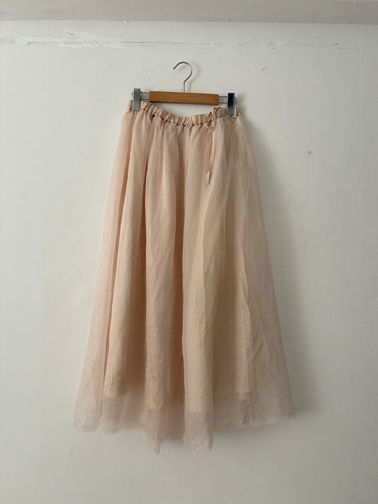 sula - elastic top skirt - silk organza print