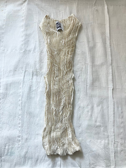 AZUR - Plissé Silk Tank Top - Off-White