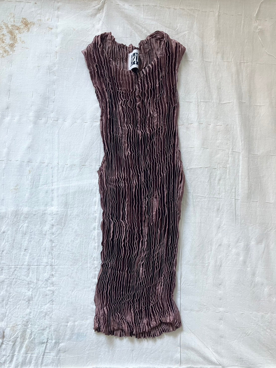 AZUR - Plissé Silk Tank Top - Mauve