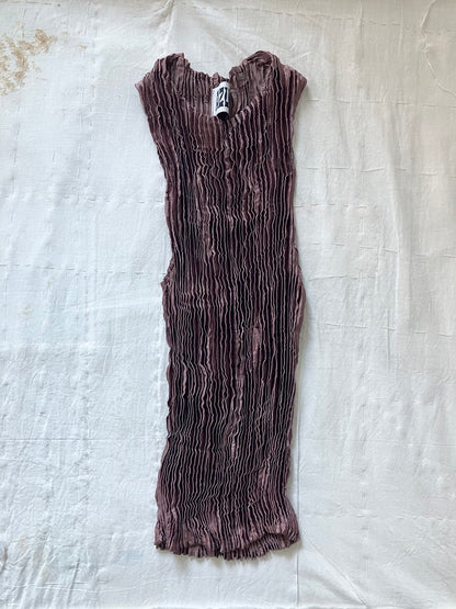 AZUR - Plissé Silk Tank Top - Mauve