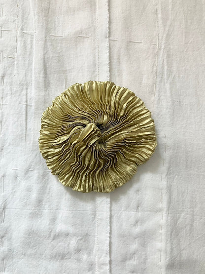 AZUR - Plissé Satin Silk Scrunchie - Pistachio