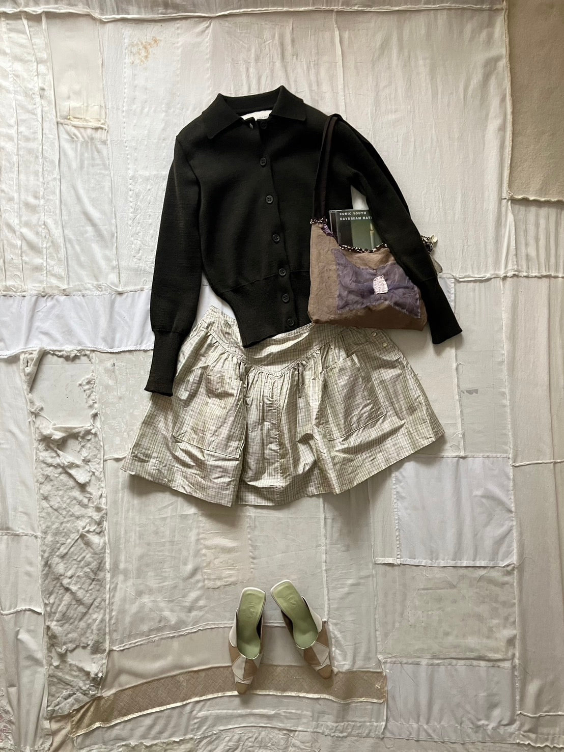 everyone's mother - mini garden skirt - cloud linen