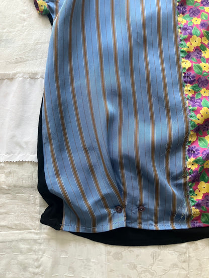 garbage core - STRIPES AND FLOWERS BLOUSE