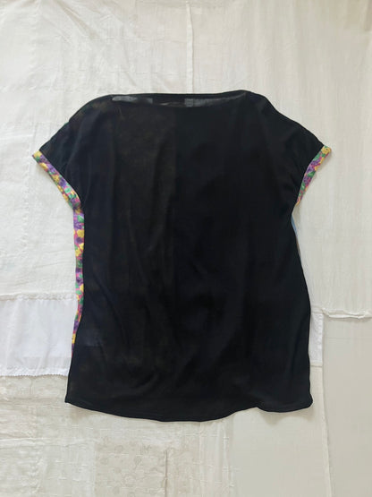 garbage core - STRIPES AND FLOWERS BLOUSE