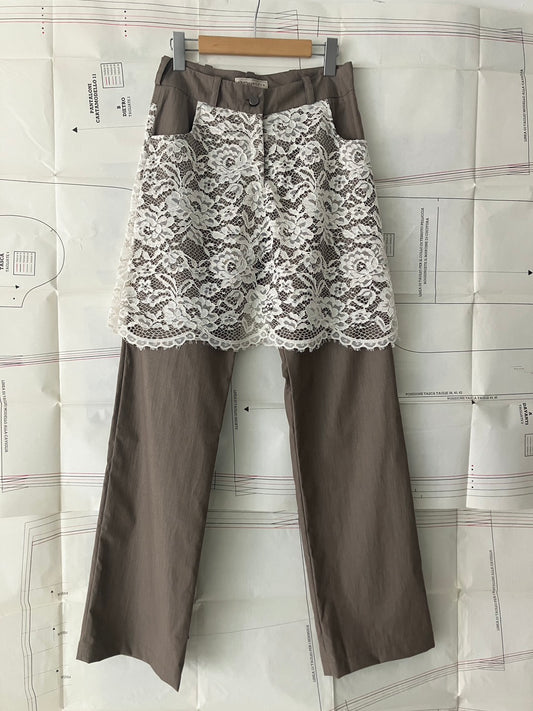 garbage core - LACES SKIRT TROUSERS