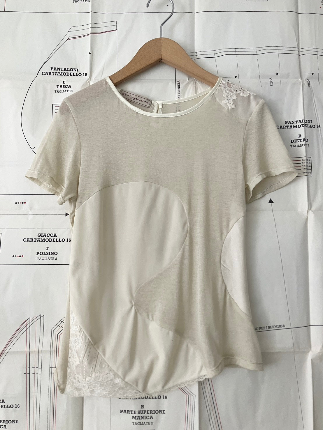 garbage core - LACES INTARSIO TEE