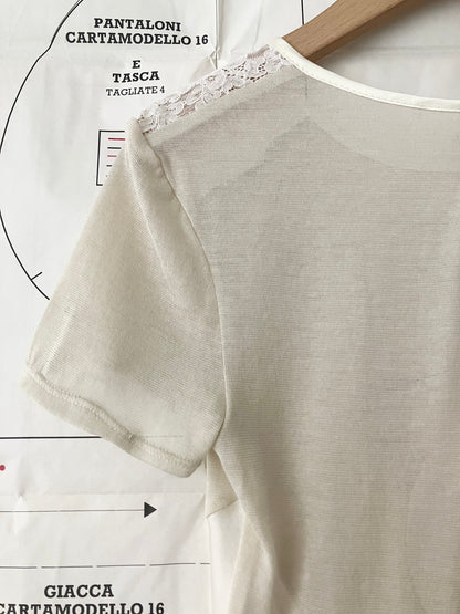 garbage core - LACES INTARSIO TEE