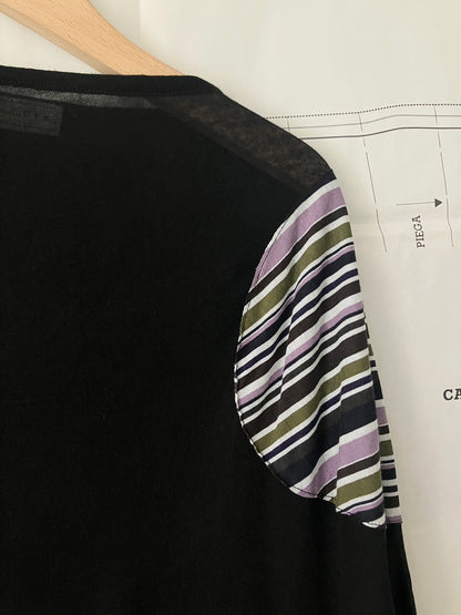 garbage core - ASYMMETRIC KNITTED TEE