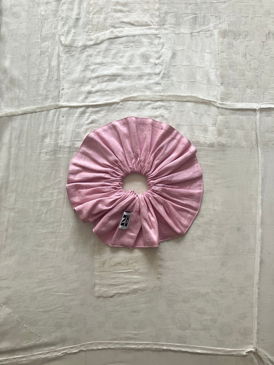 AZUR - Raw Silk Scrunchie - Grey pink