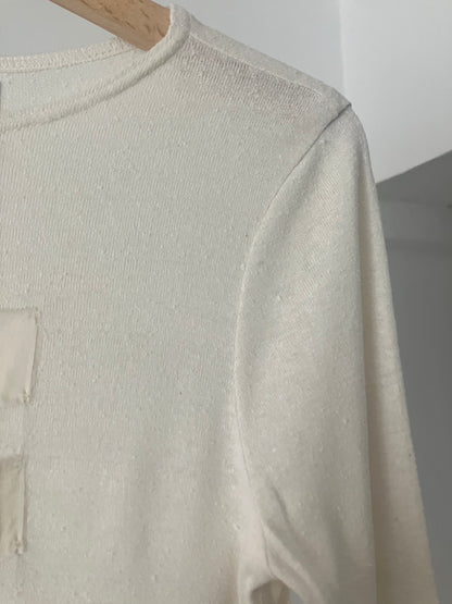 AZUR - Raw Silk Long Sleeve Tee + Offcuts - Undyed (light beige)