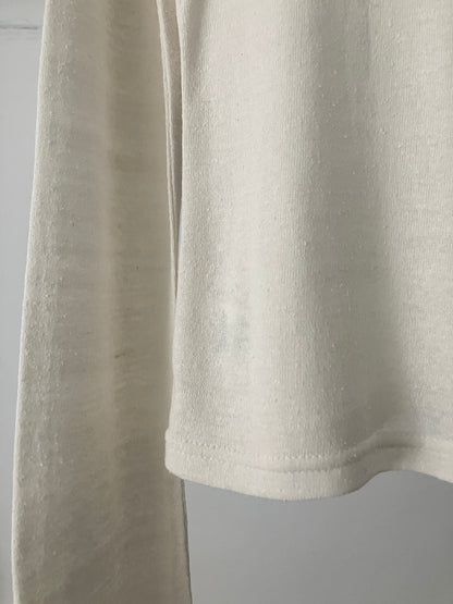 AZUR - Raw Silk Long Sleeve Tee + Offcuts - Undyed (light beige)
