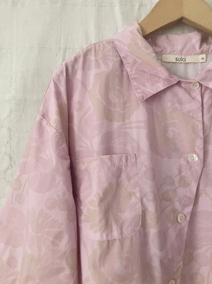 sula - clean new shirt - pink rose print