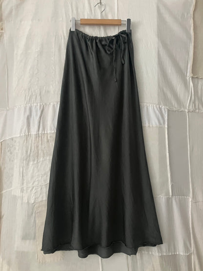 sula - bias cut long skirt - gunmetal