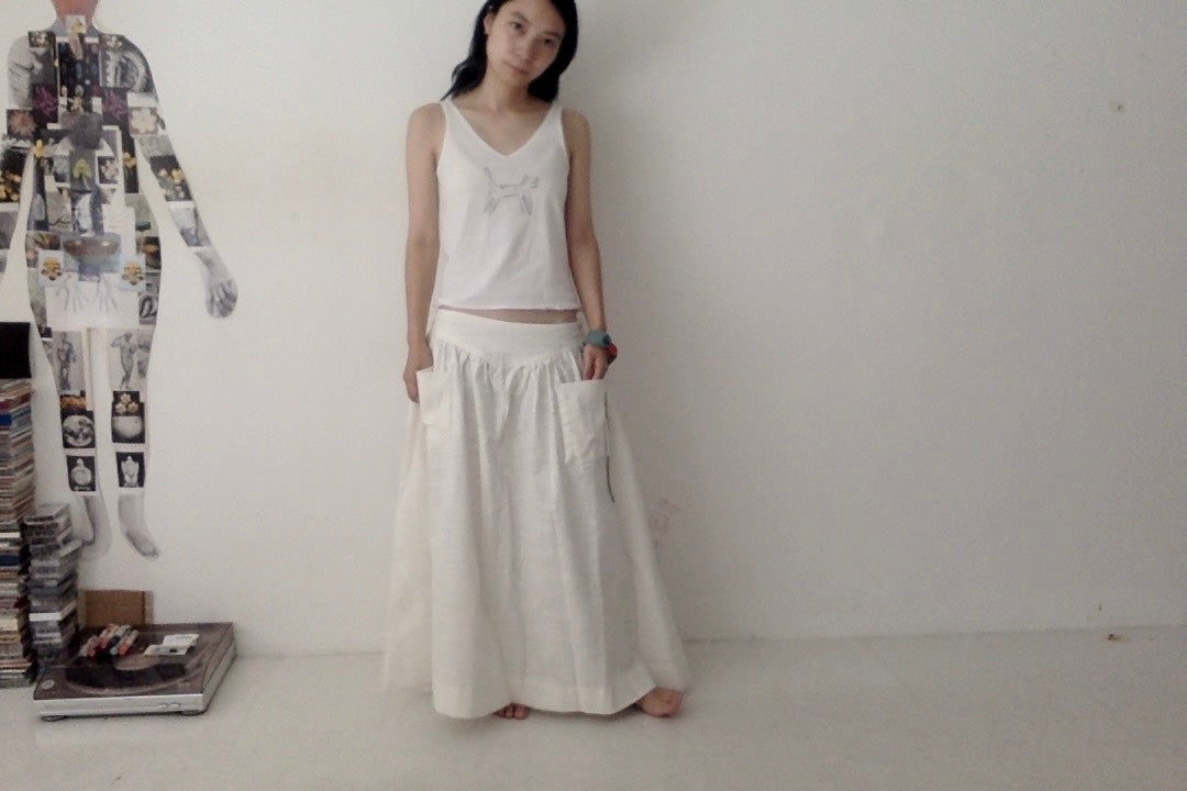 everyone's mother - garden skirt long - Cloud Linen