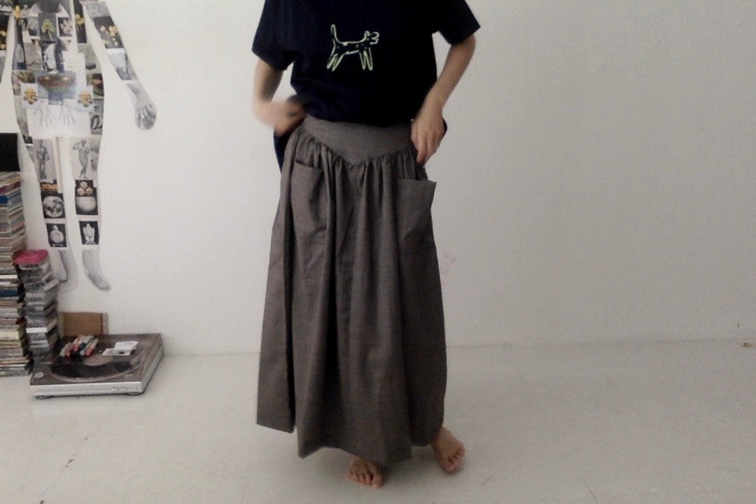 everyone's mother - garden skirt long - Charcoal
