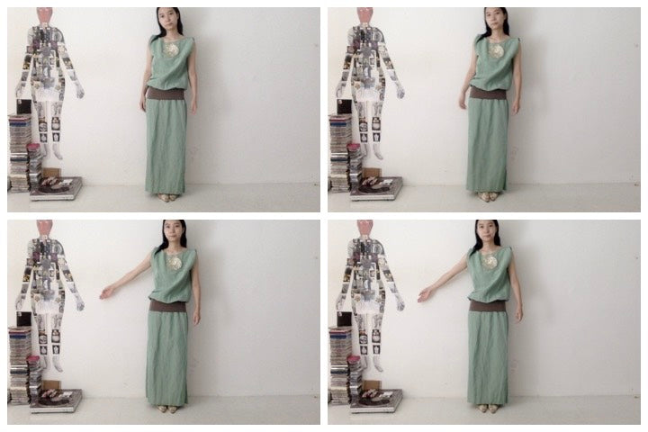 everyone's mother - Foil Dress - Aqua