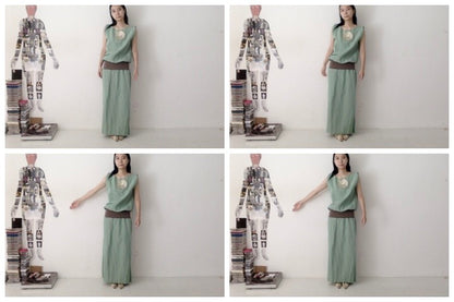 everyone's mother - Foil Dress - Aqua