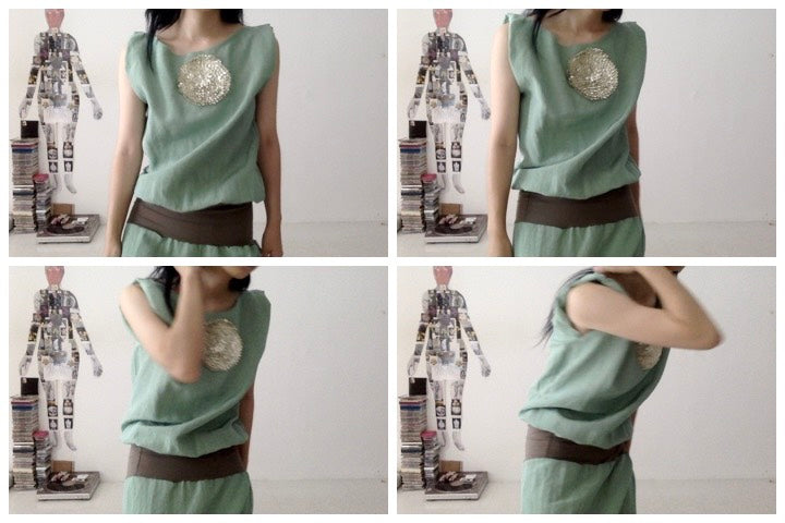 everyone's mother - Foil Dress - Aqua