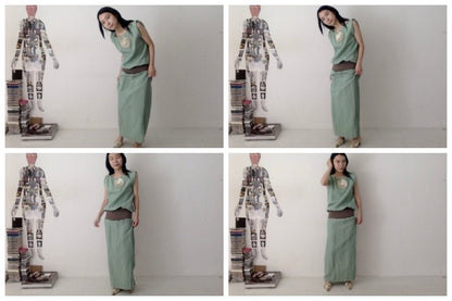 everyone's mother - Foil Dress - Aqua