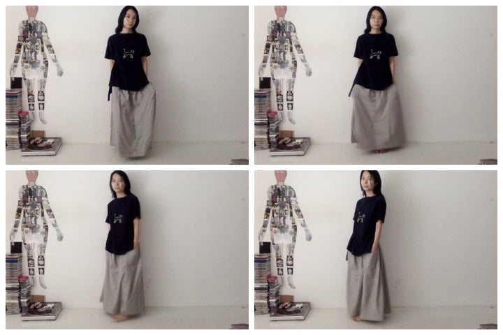 everyone's mother - garden skirt long - Smoke