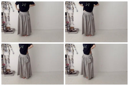 everyone's mother - garden skirt long - Smoke