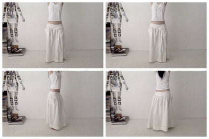everyone's mother - garden skirt long - Cloud Linen