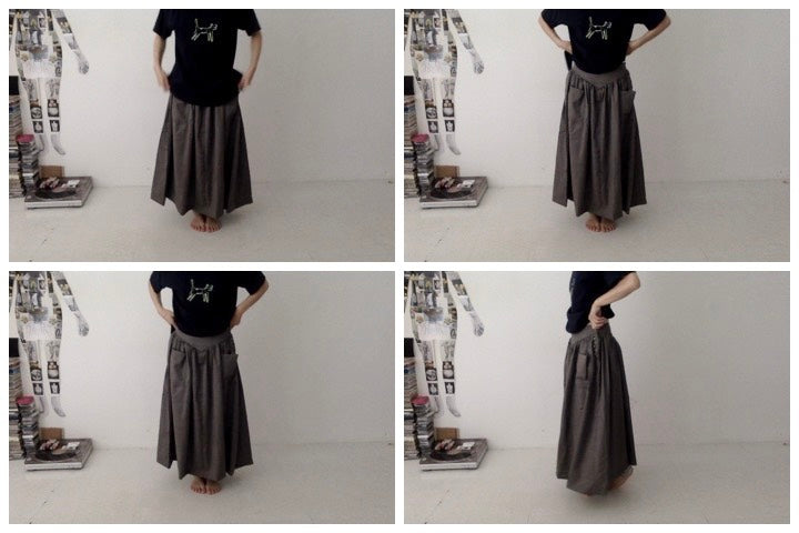 everyone's mother - garden skirt long - Charcoal