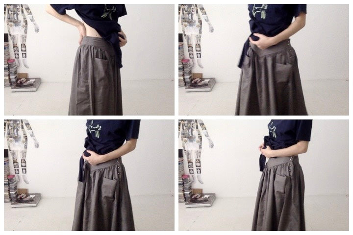 everyone's mother - garden skirt long - Charcoal