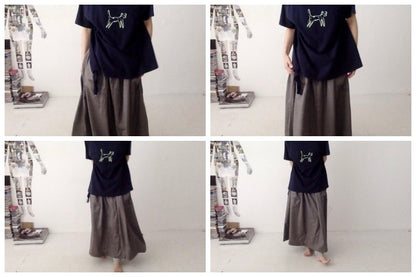 everyone's mother - garden skirt long - Charcoal
