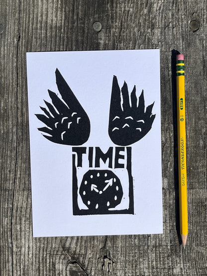 Bread + Puppet Press - Post card - Time Flies